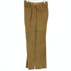 Azona Faux Suede Flare Leg Pants Womens Size 38 US 26" Light Brown